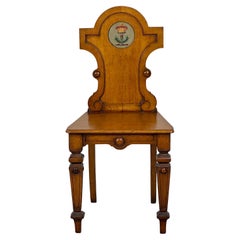 A Victorian Oak Hall Chair With Earls Crest