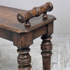 A Victorian Oak Window Seat Or Hall Bench
