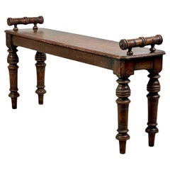 A Victorian Oak Window Seat Or Hall Bench