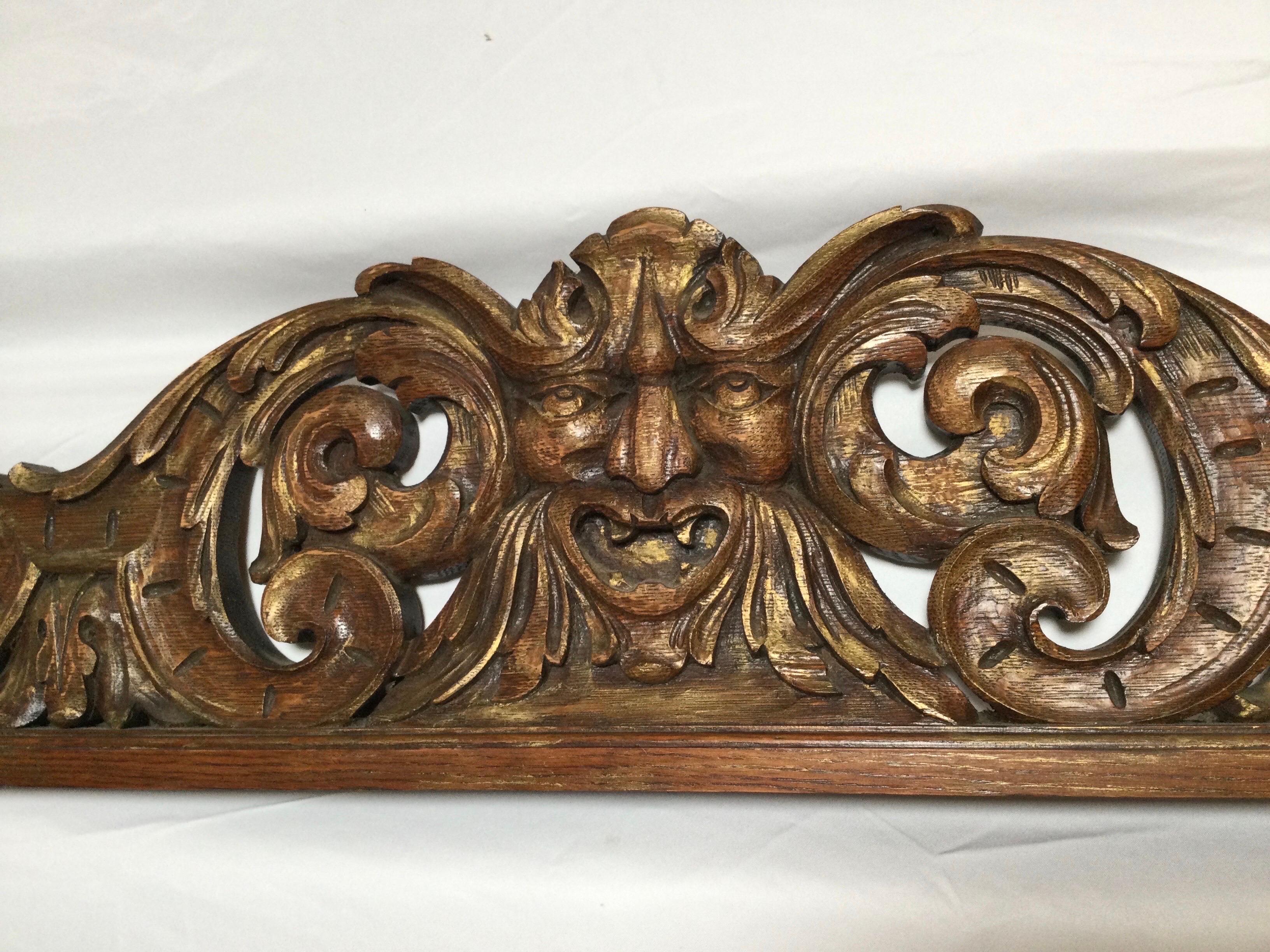 Victorian Ornately Carved Oak Valance 1