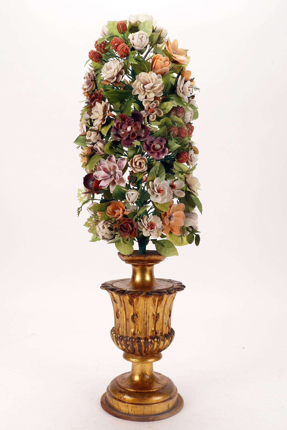 A Victorian pair of shell and coral floral arrangements, circa 1880.  For Sale 4