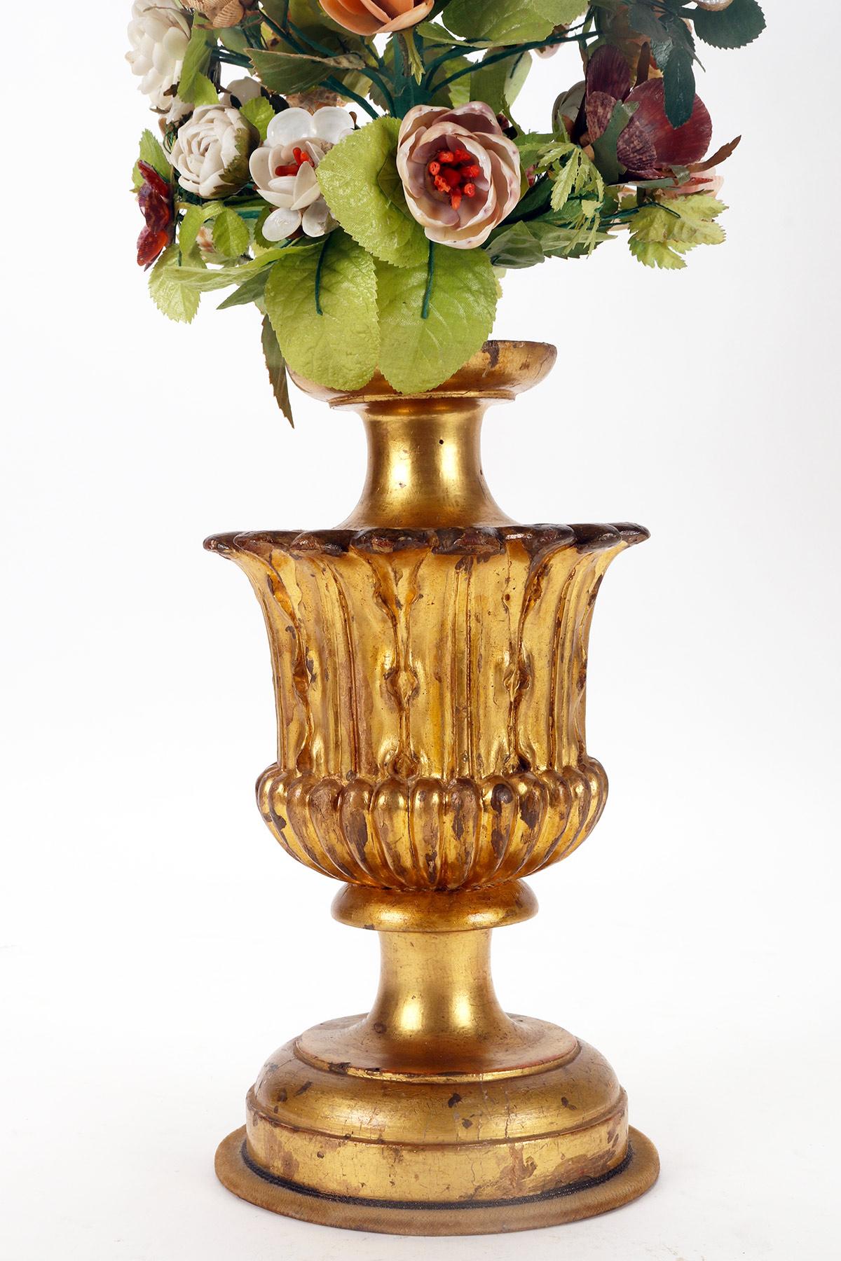 A Victorian pair of shell and coral floral arrangements, circa 1880.  For Sale 3