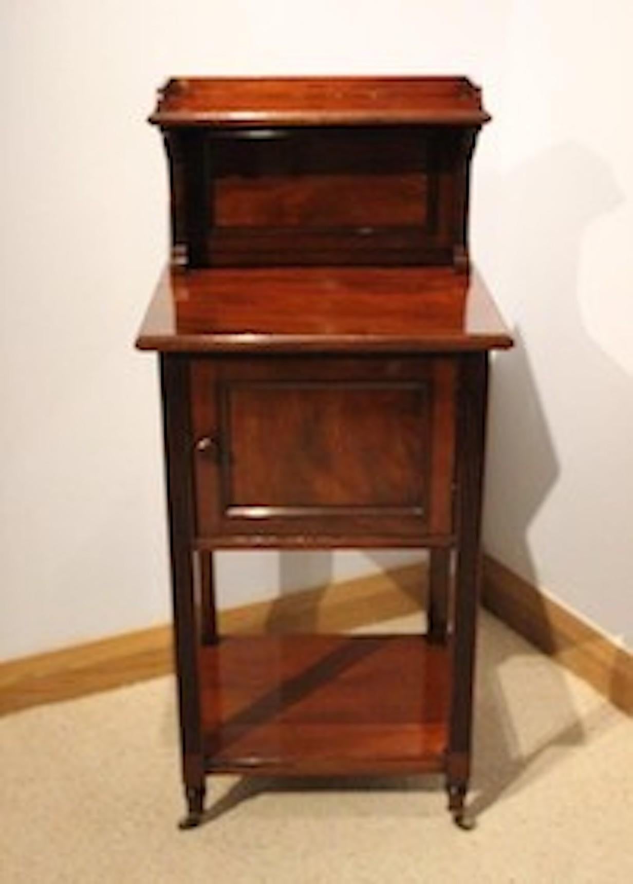Late 19th Century Victorian Period Mahogany Antique Bedside Cabinet by Holland & Sons For Sale