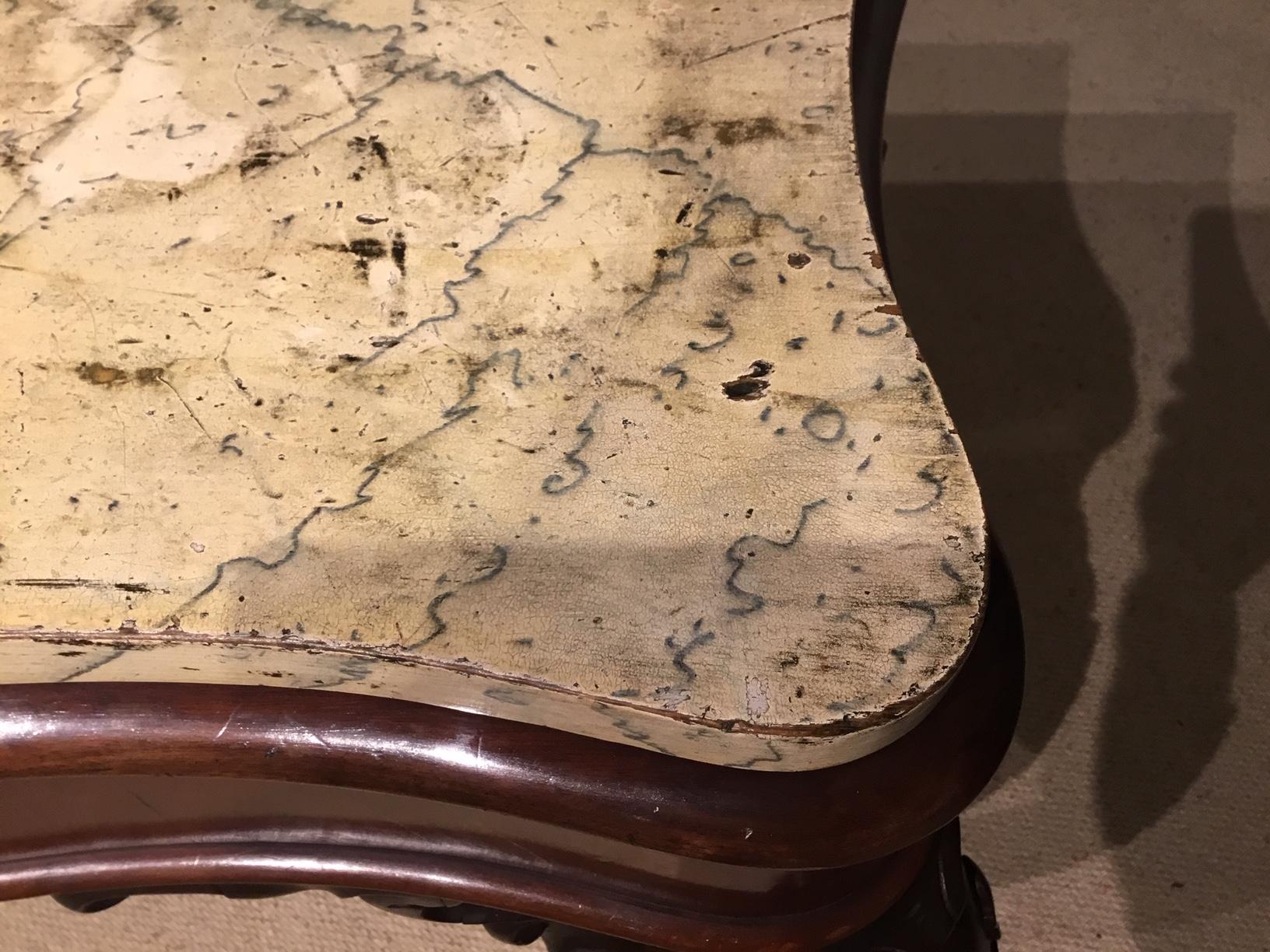 Victorian Period Mahogany Serpentine Console Table For Sale 3