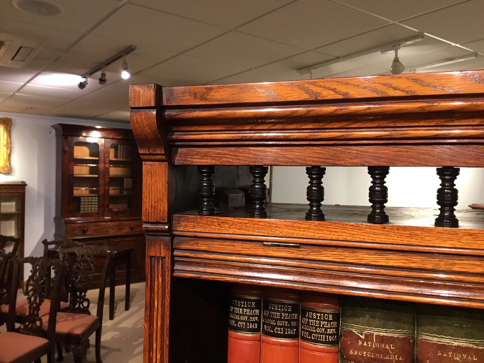 Victorian Period Oak Gothic Revival Open Bookcase In Excellent Condition For Sale In Darwen, GB