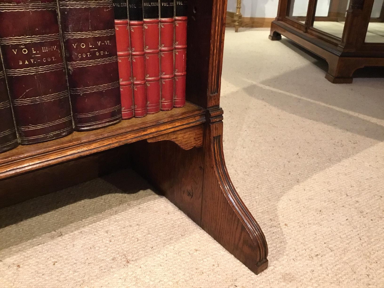 Victorian Period Oak Gothic Revival Open Bookcase For Sale 2