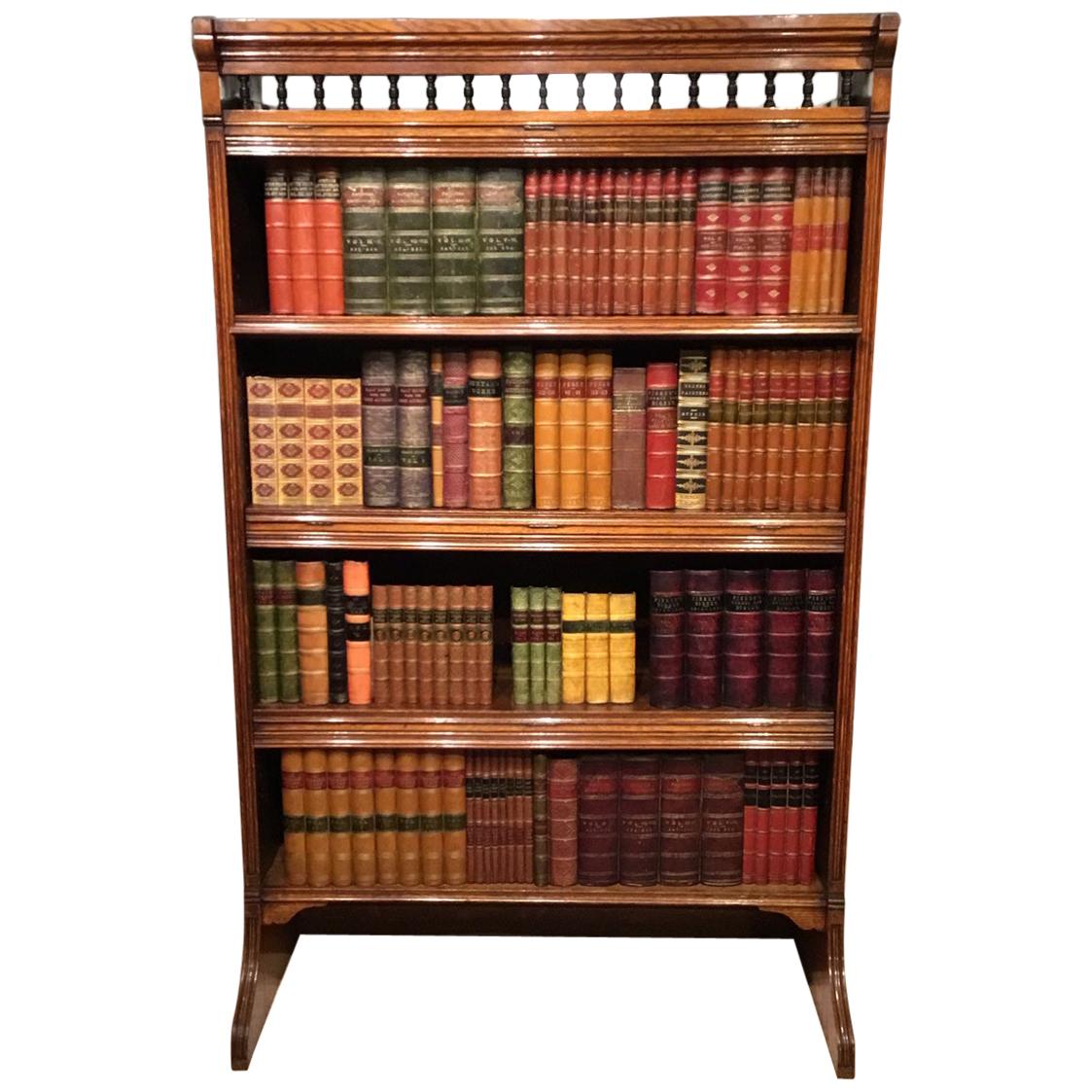 Victorian Period Oak Gothic Revival Open Bookcase For Sale
