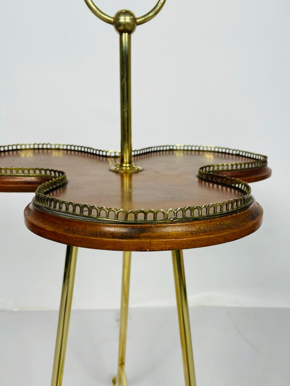 A Victorian Revolving Occasional Table in Brass & Mahogany. 6