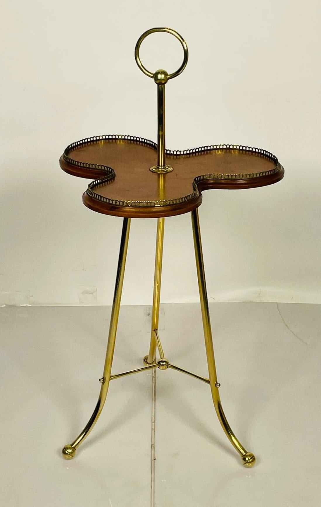 Late Victorian A Victorian Revolving Occasional Table in Brass & Mahogany.