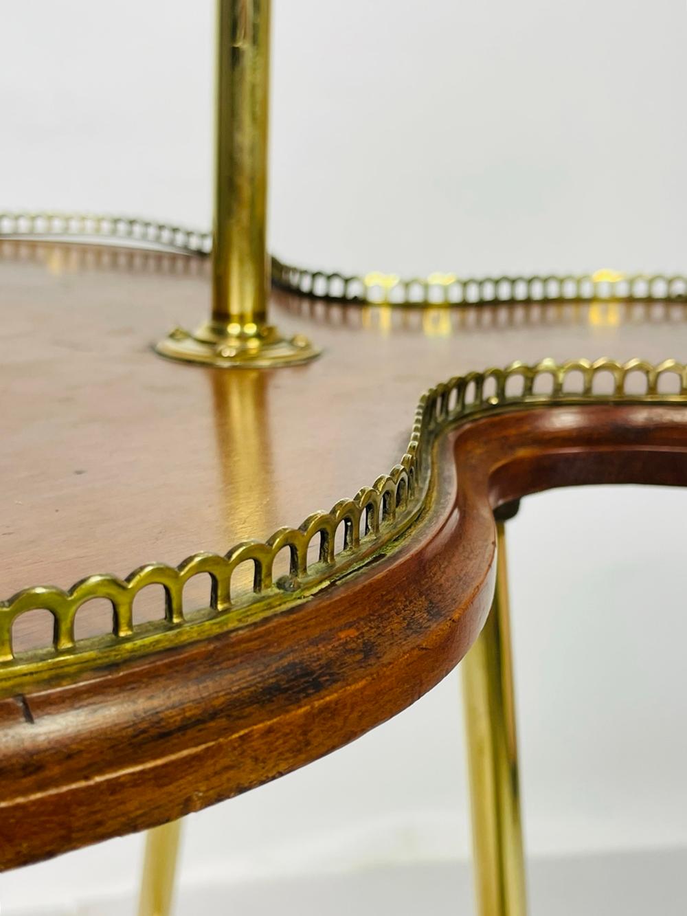 A Victorian Revolving Occasional Table in Brass & Mahogany. 3