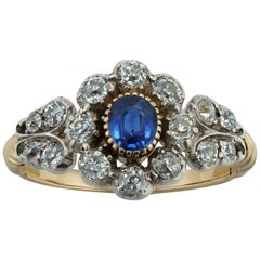 Viktorianischer Ring mit Saphiren und Diamanten