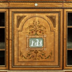 Victorian Satinwood Breakfront Side Cabinet Attributed to Dyer and Watts