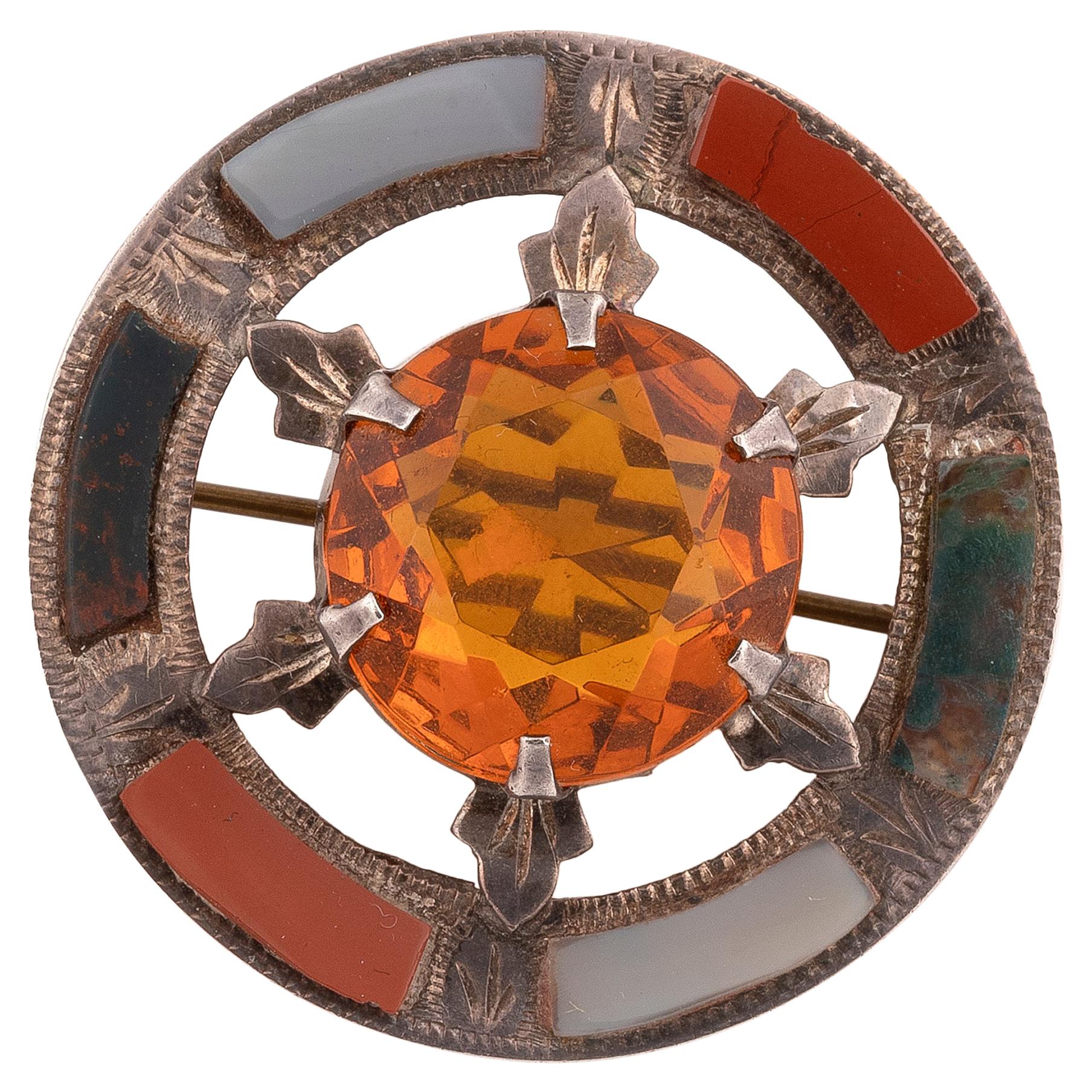 Large Citrine Gold Scottish Brooch c1880s at 1stDibs