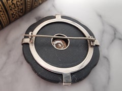 Broche de spécimen en argent et agate de l'époque victorienne, vers 1890