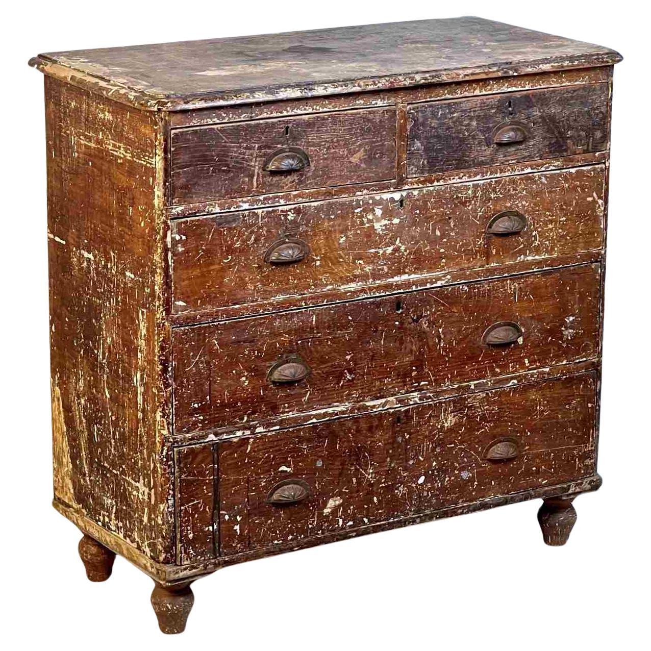 Scumble Pine Chest of Drawers For Sale at 1stDibs
