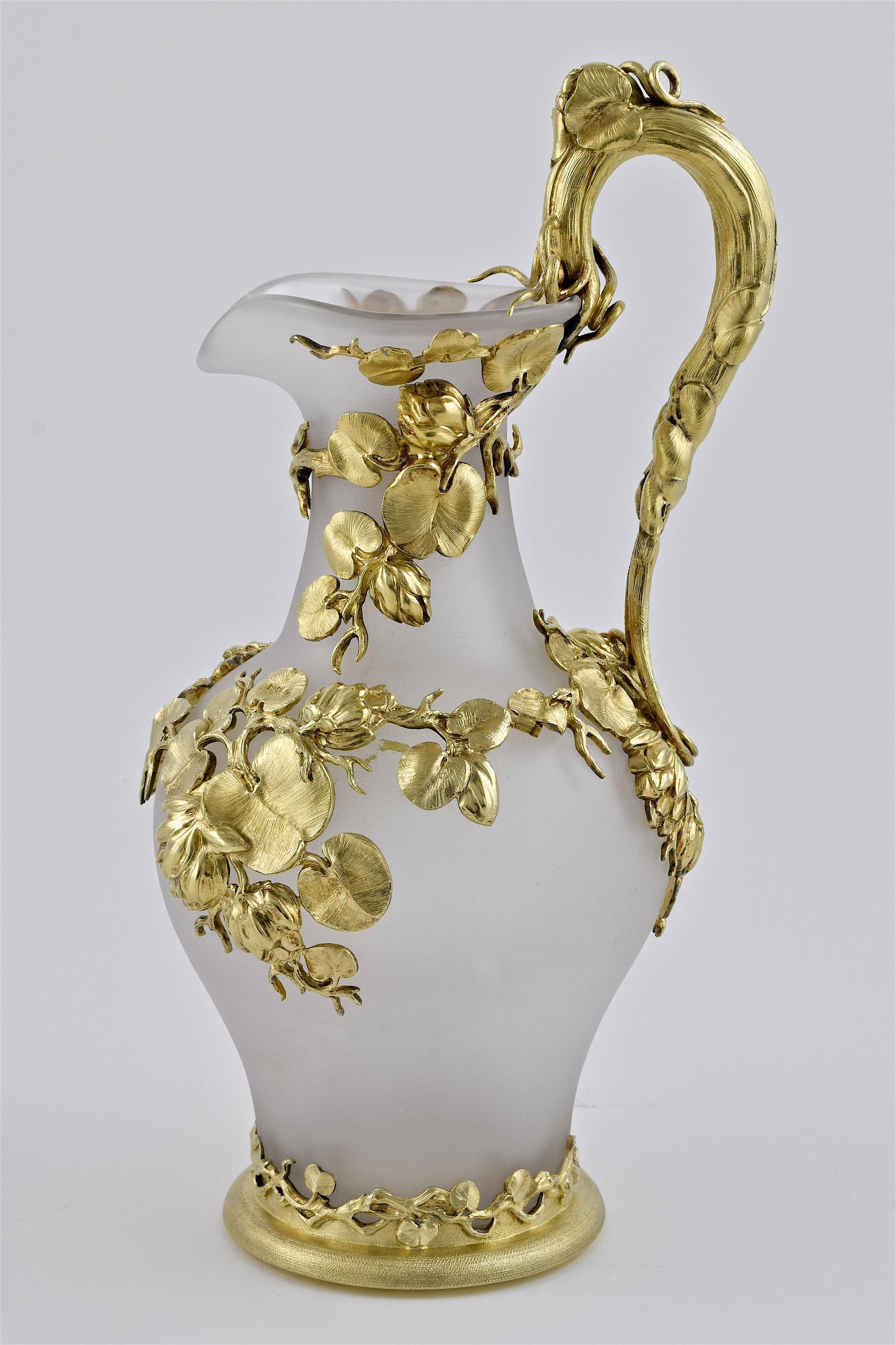 Aiguière à claret montée en argent et en vermeil de l'époque victorienne en vente 2