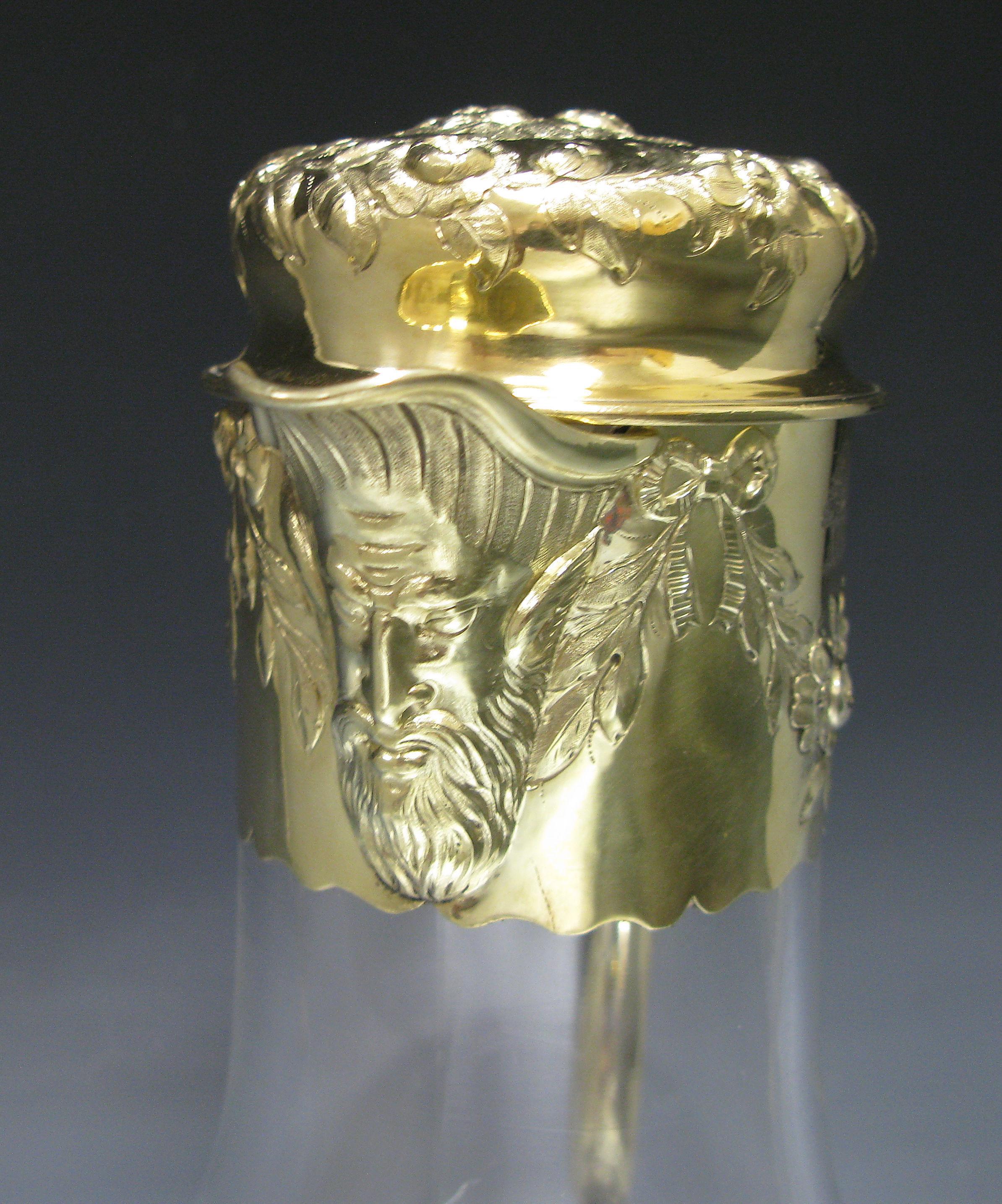 Mid-19th Century Victorian Silver Gilt Mounted Claret Jug For Sale
