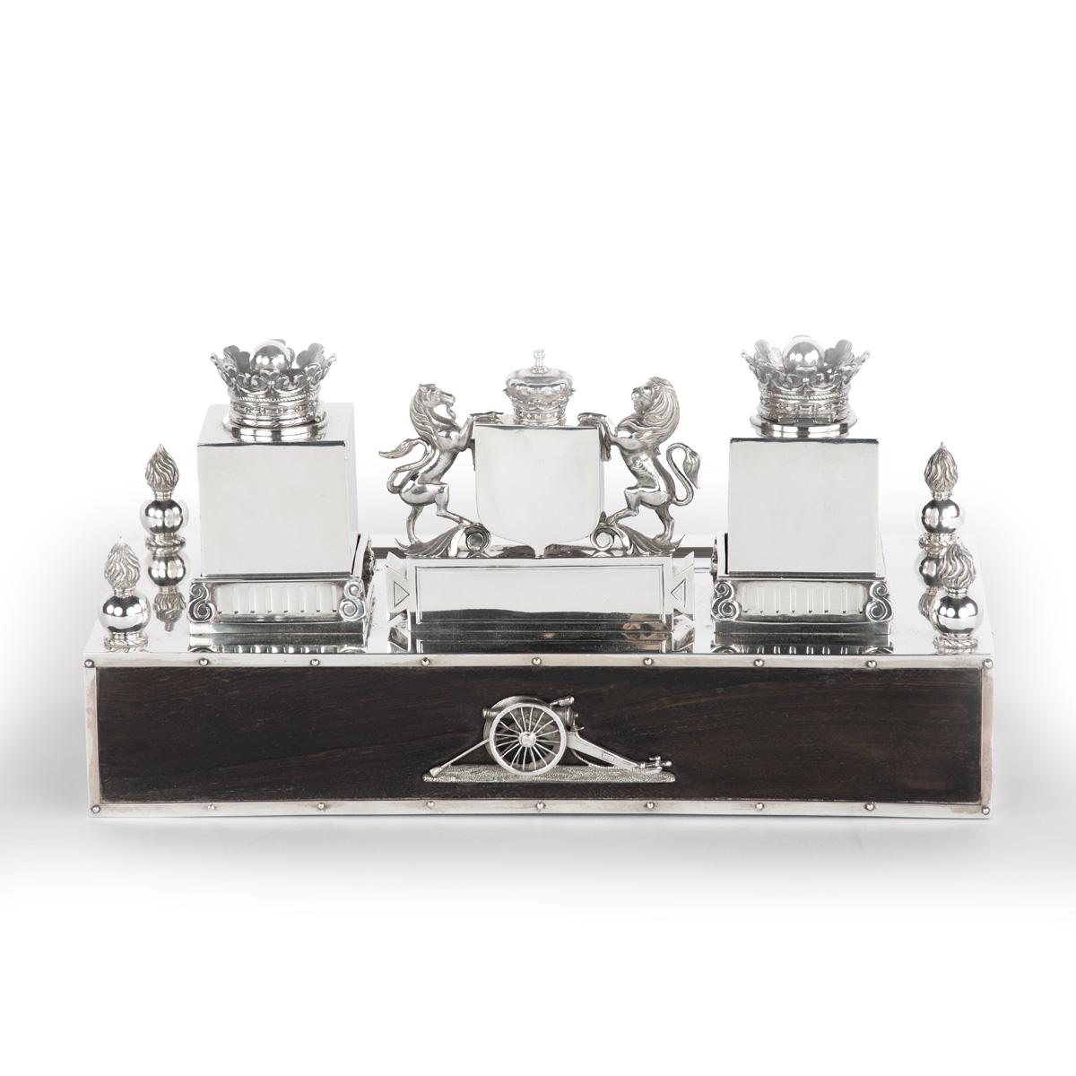A Victorian Silver Inkstand made in Madras by Peter Orr and Sons in 1880 For Sale 5
