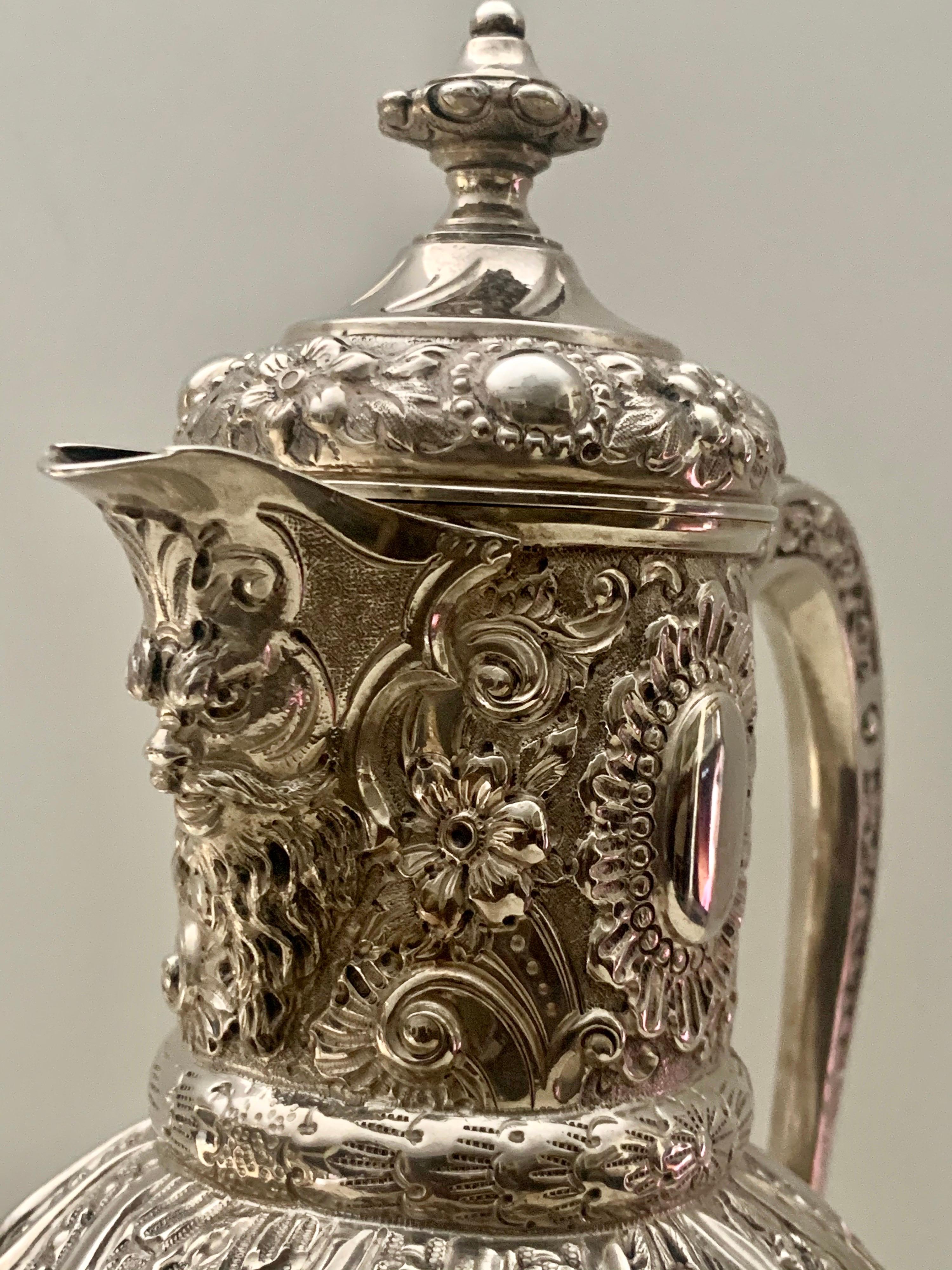 Victorian Silver-Mounted Antique Rock Crystal Glass Claret Circa 1892 4