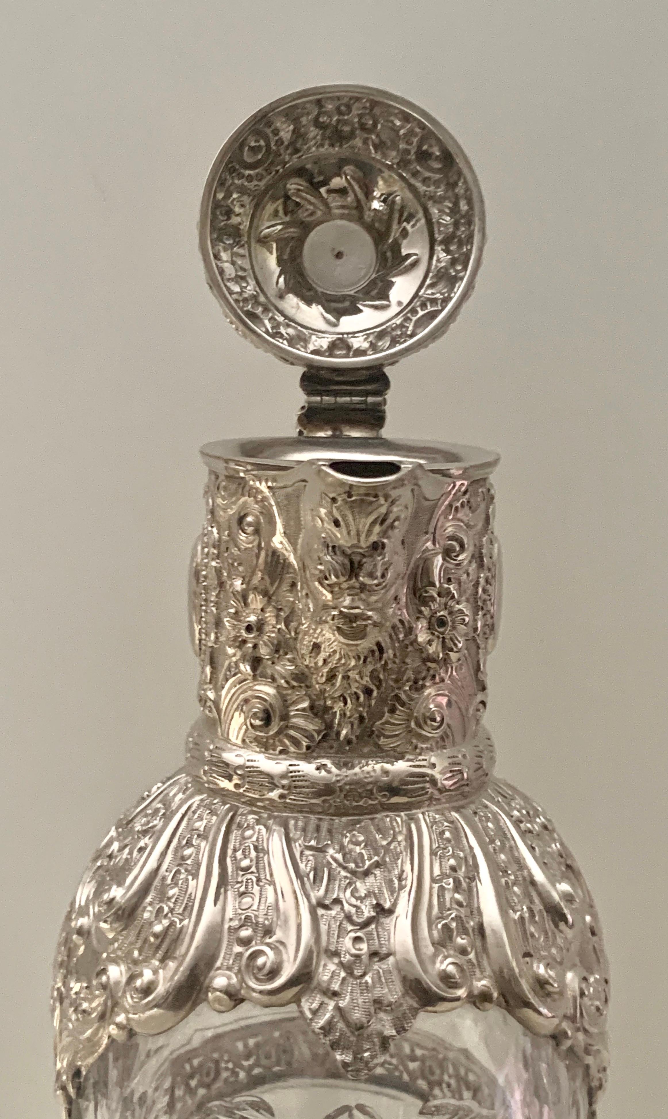 Victorian Silver-Mounted Antique Rock Crystal Glass Claret Circa 1892 6