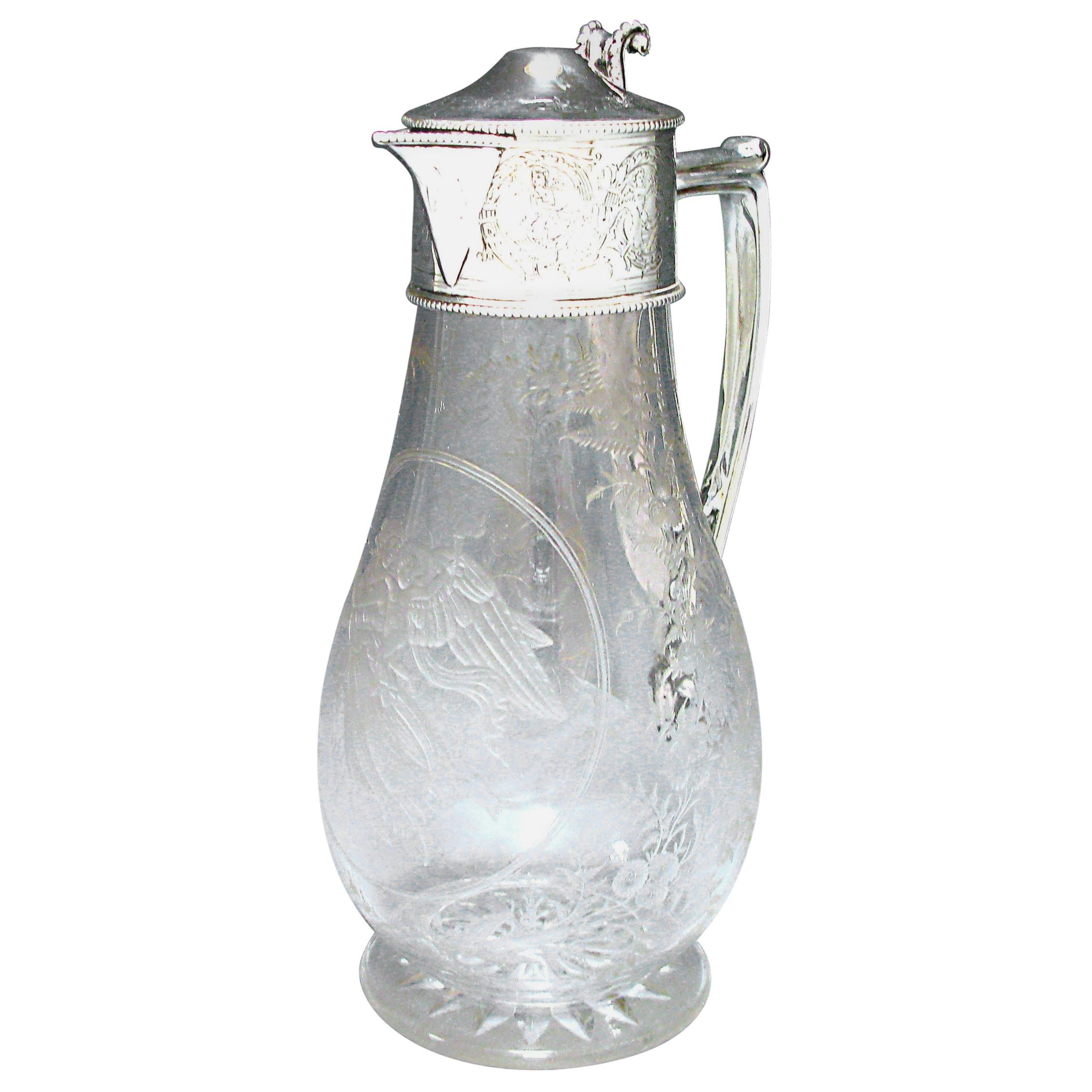 Victorian Silver Mounted Claret Jug For Sale