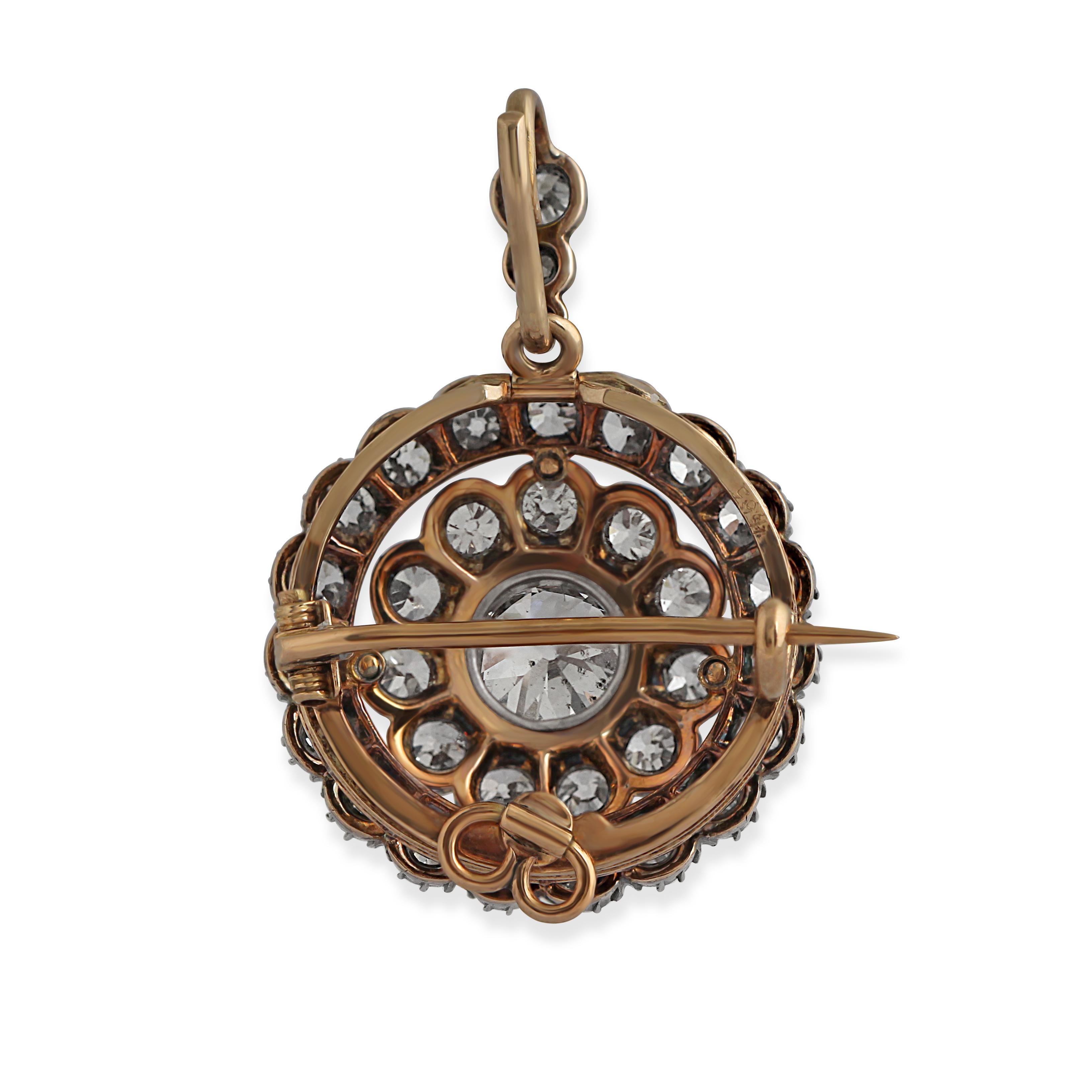 Broche blanco victoriano de plata sobre oro y diamantes en Bueno estado para la venta en London, GB