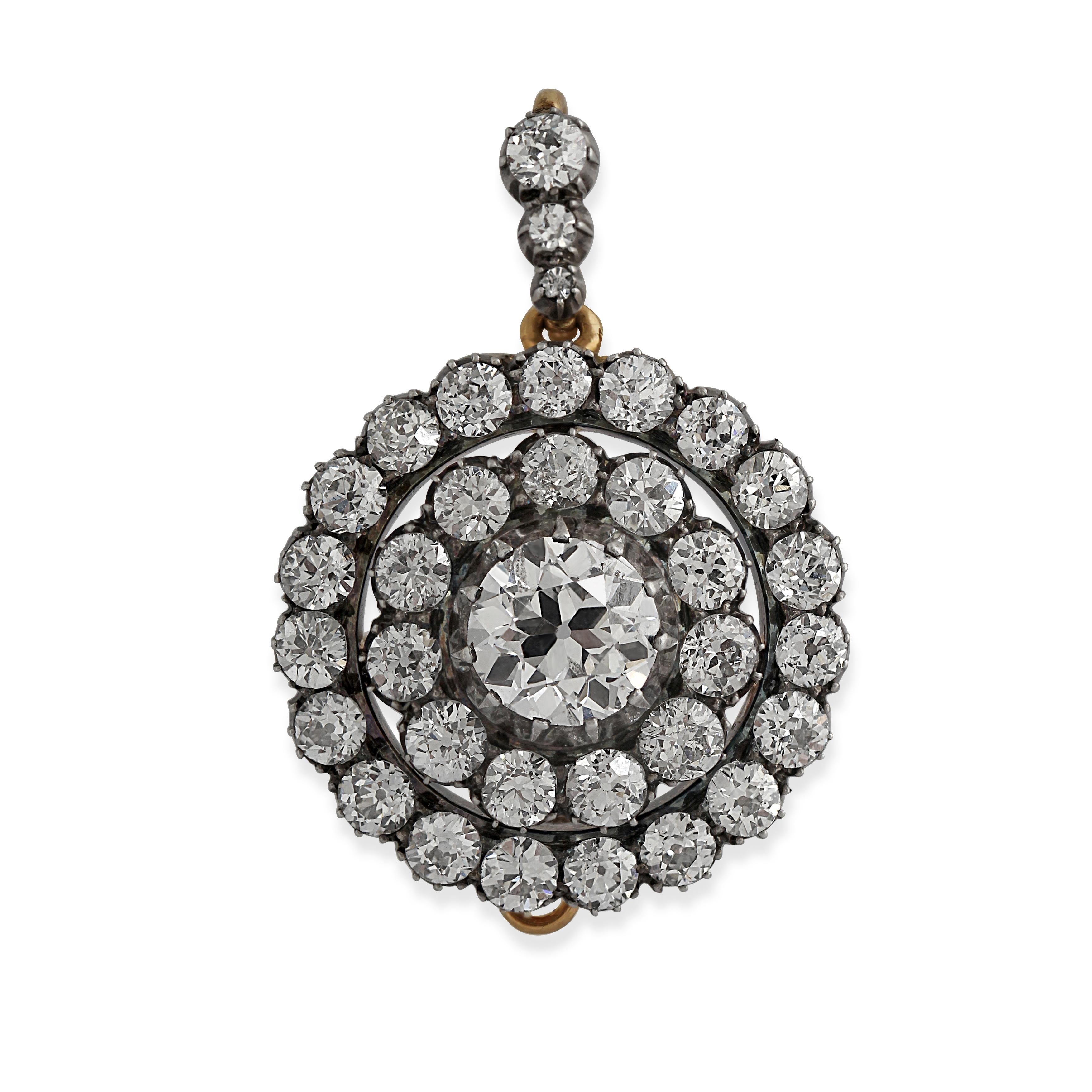 De las mujeres Broche blanco victoriano de plata sobre oro y diamantes en venta