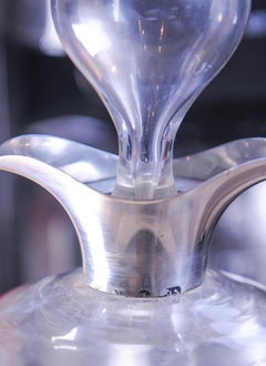 A Victorian Silver Topped Blown Glass "Glug Glug" Whiskey Decanter