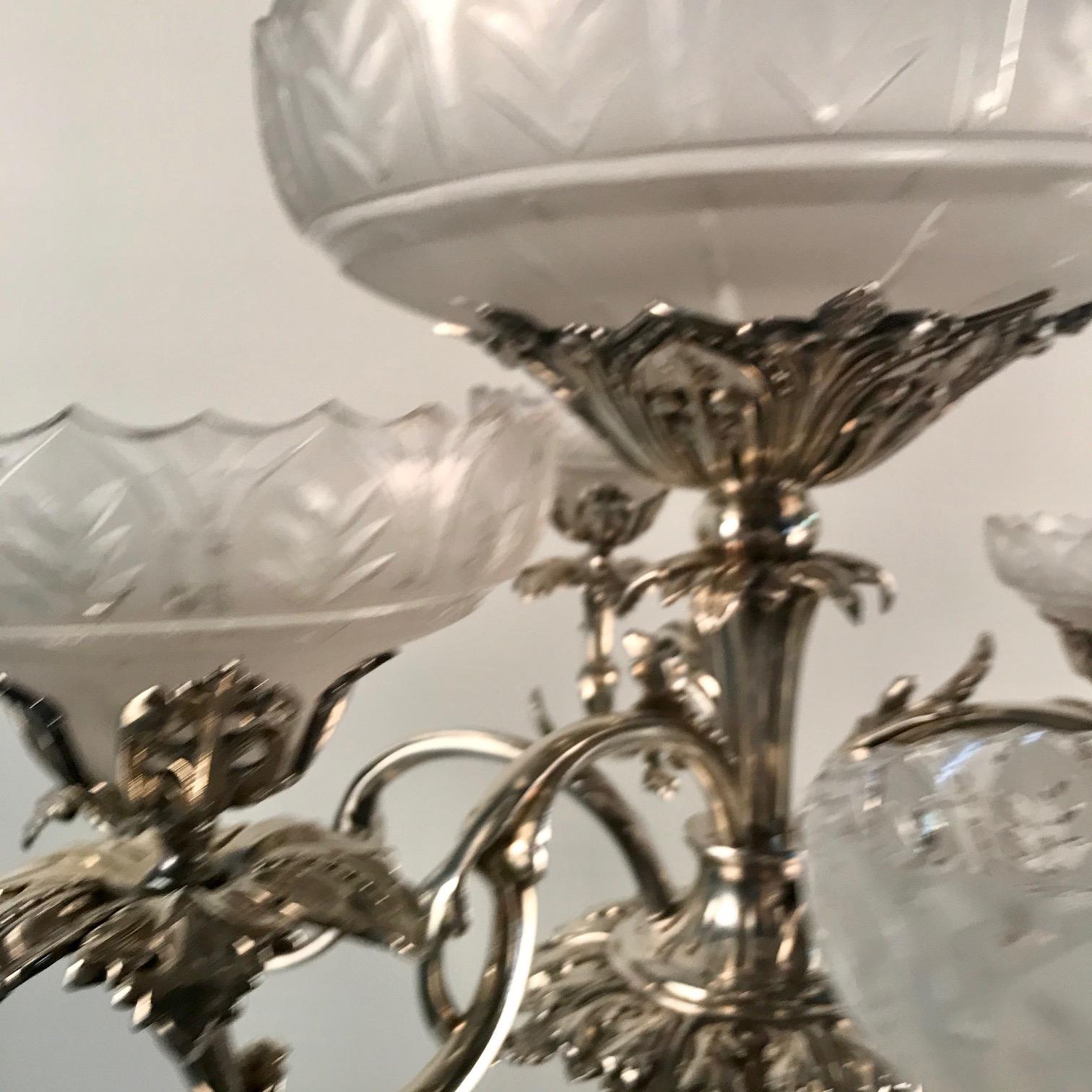 Victorian Silvered Bronze Centrepiece/ Epergne 3