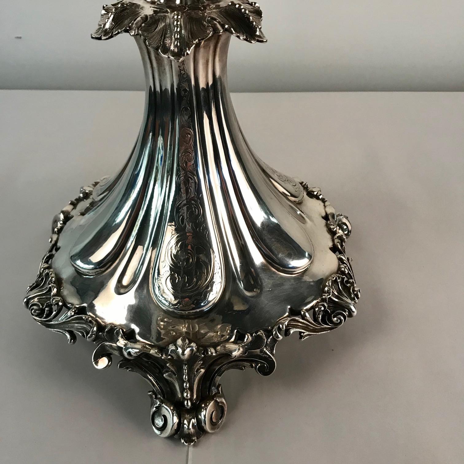 Victorian Silvered Bronze Centrepiece/ Epergne 7