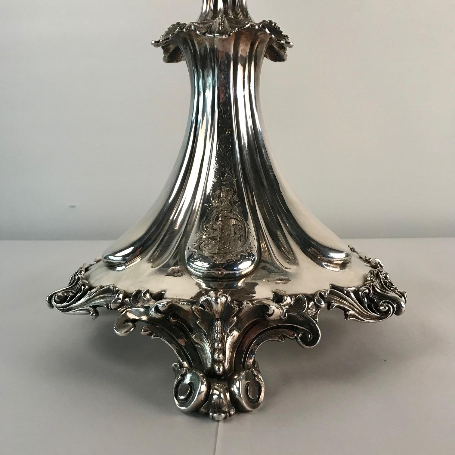 Victorian Silvered Bronze Centrepiece/ Epergne 9