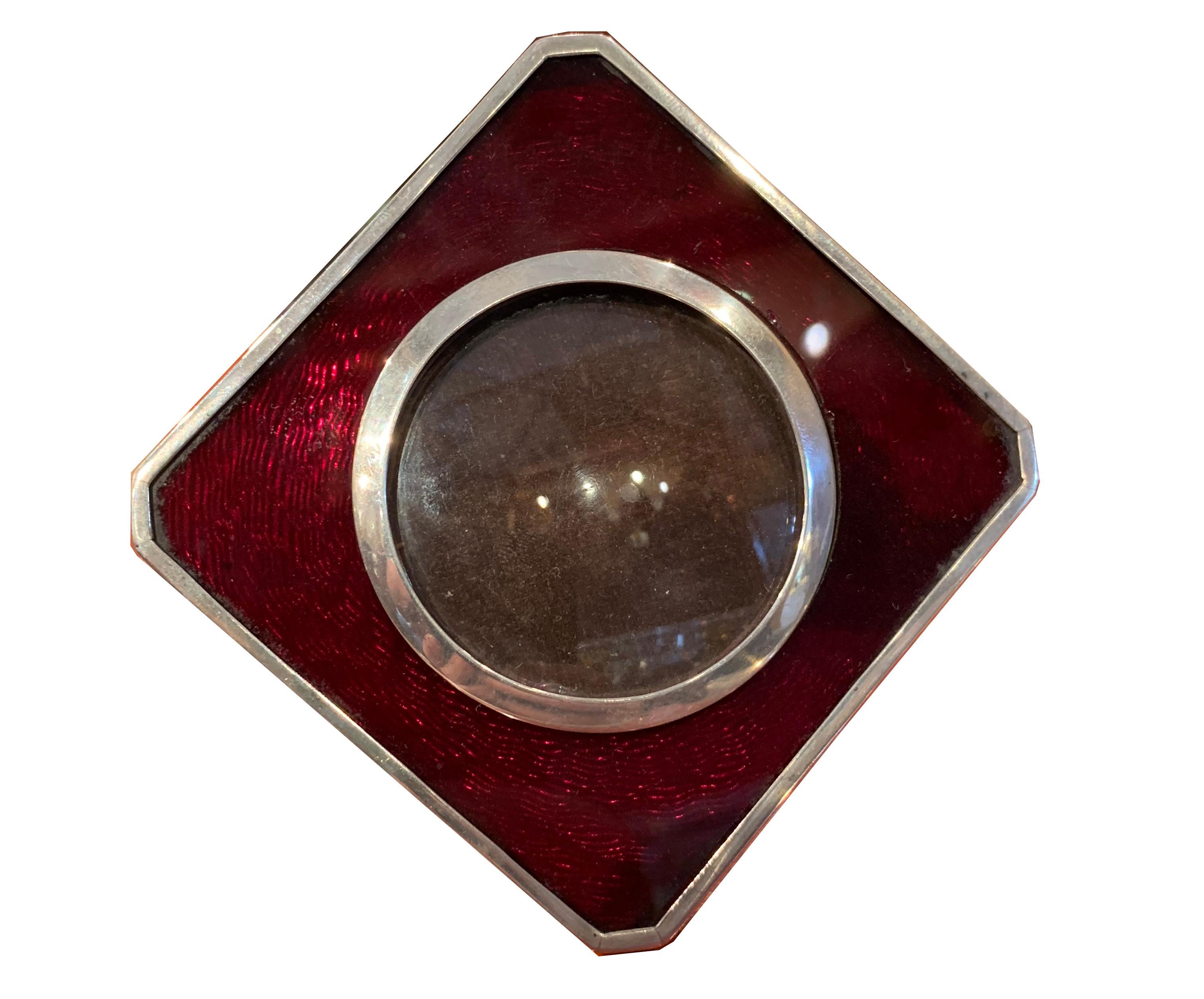 Late 19th Century Victorian Sterling Silver and Enamel Photograph Frame For Sale