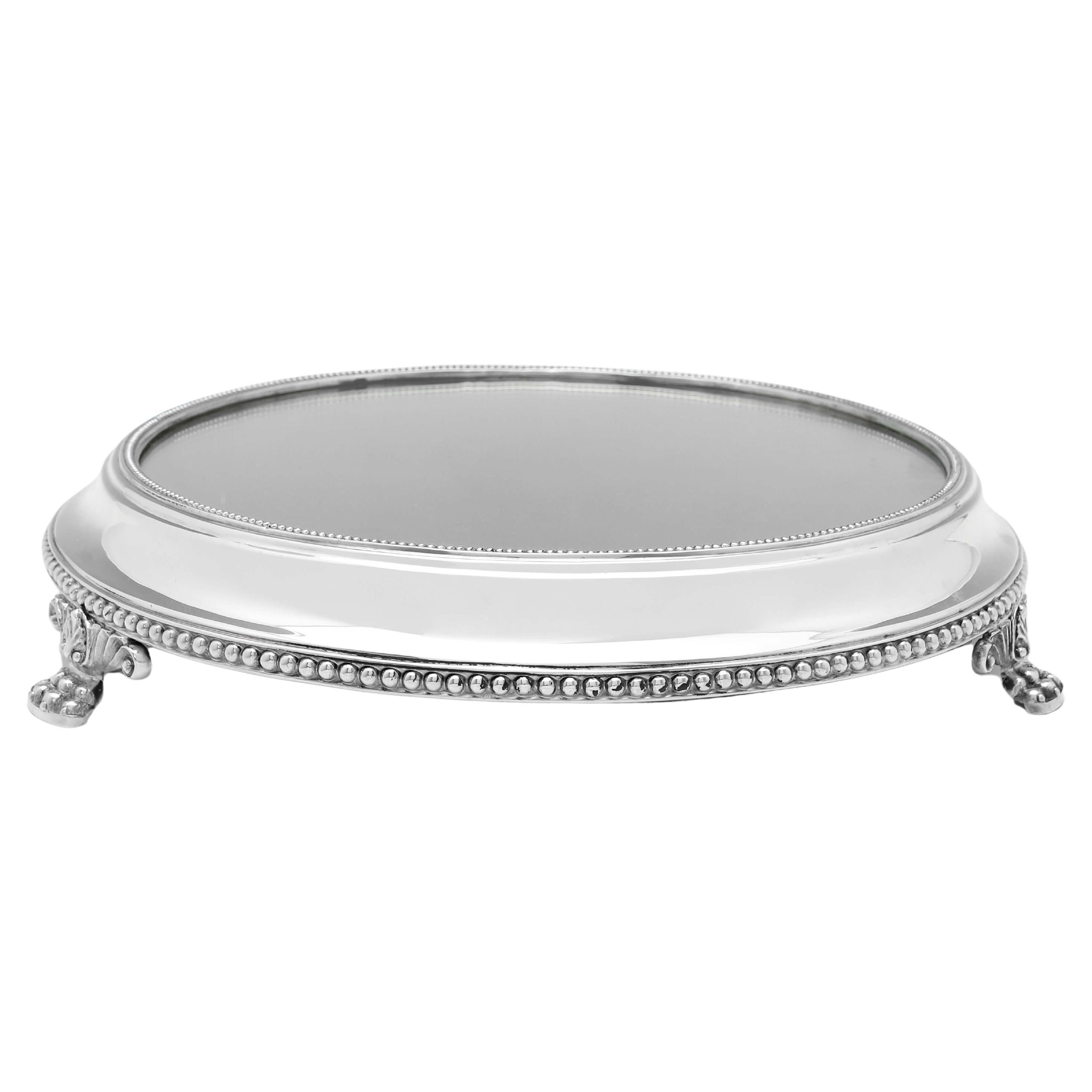 Una Meseta Victoriana de Plata de Ley con Espejo - Fabricada en Sheffield en 1885