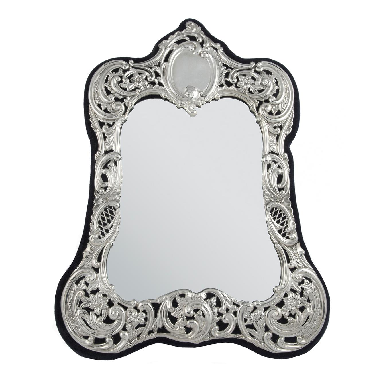 victorian silver mirror