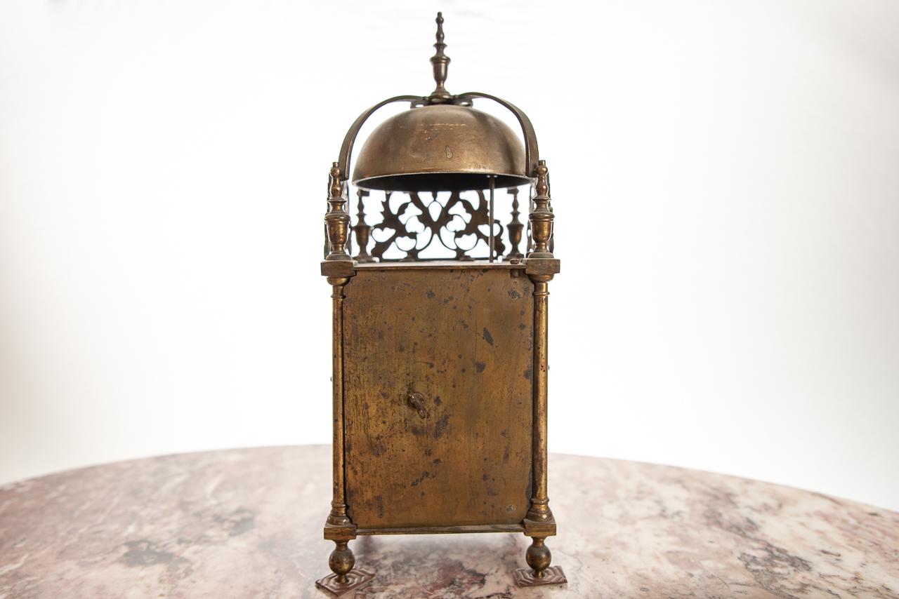 English Victorian Striking Lantern Clock by Peerless of England For Sale