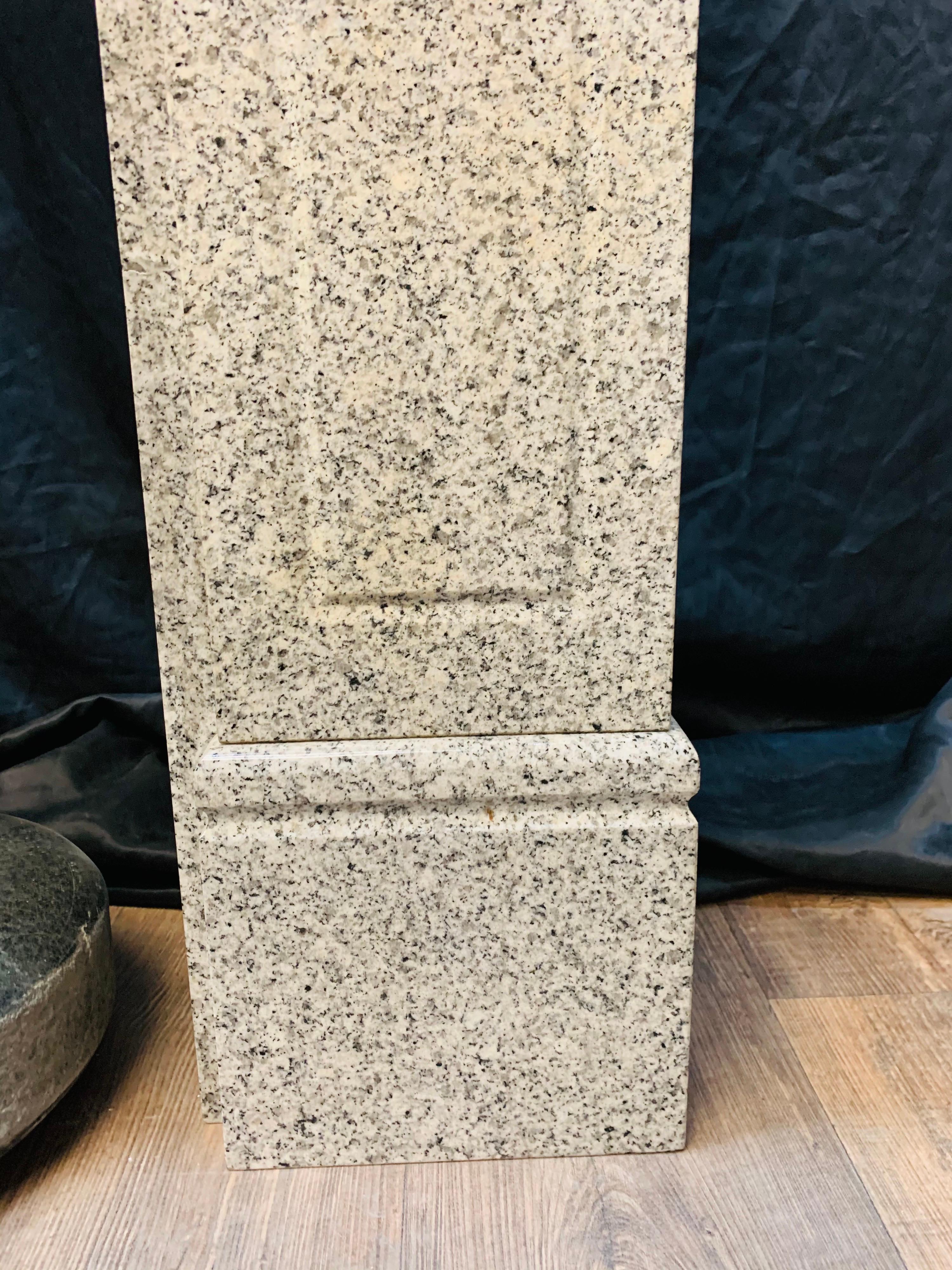 Carved Victorian Style Scottish Corbelled Granite Fireplace Surround For Sale