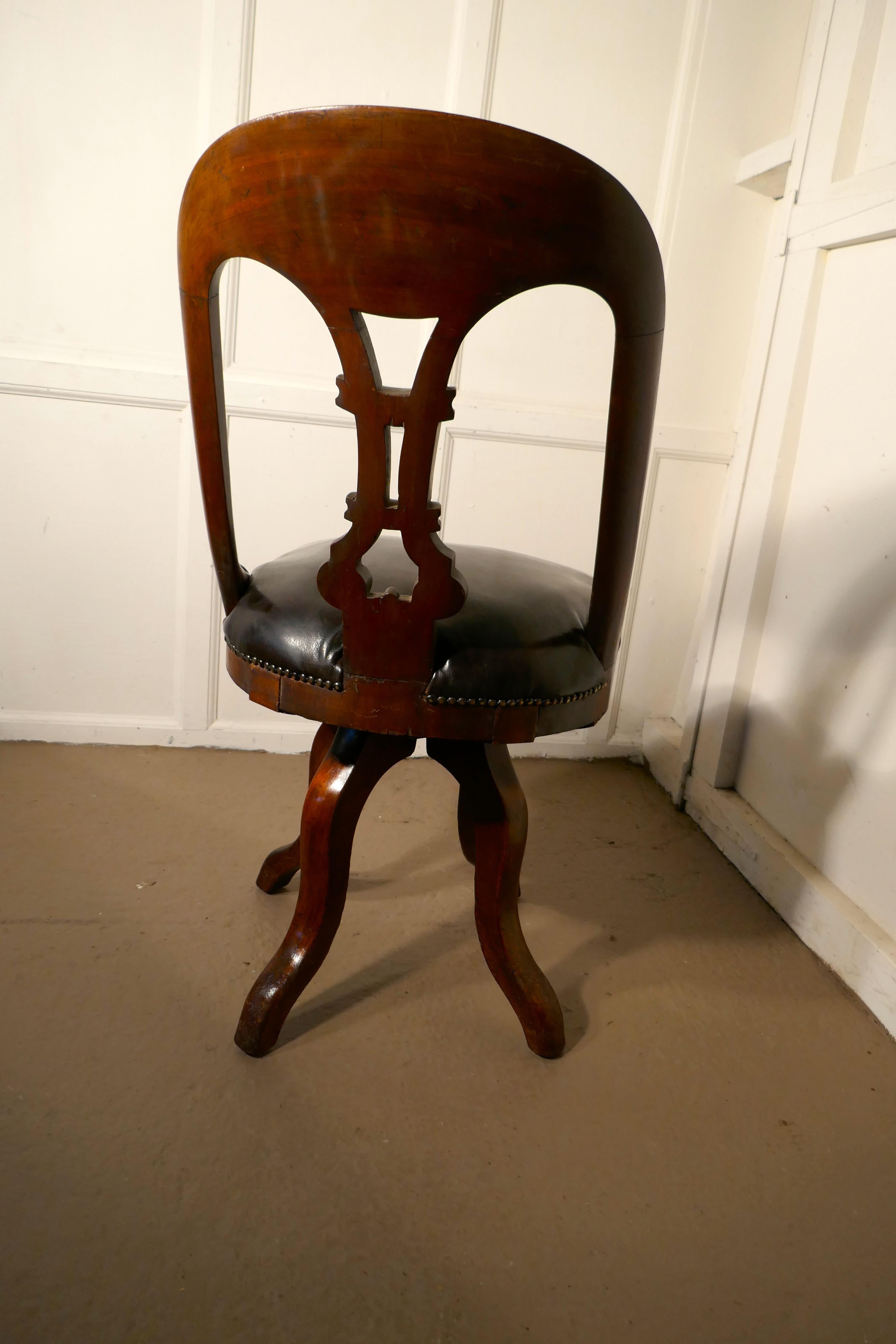Victorian Swivelling Mahogany Office Chair or Desk Chair 2