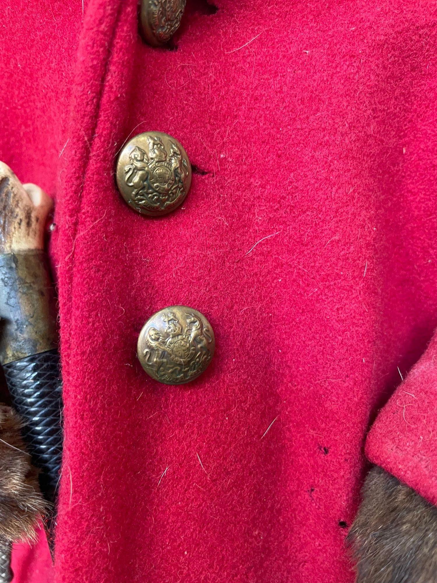 A Victorian taxidermy fox dressed in complete hunting outfit with leather boots 3