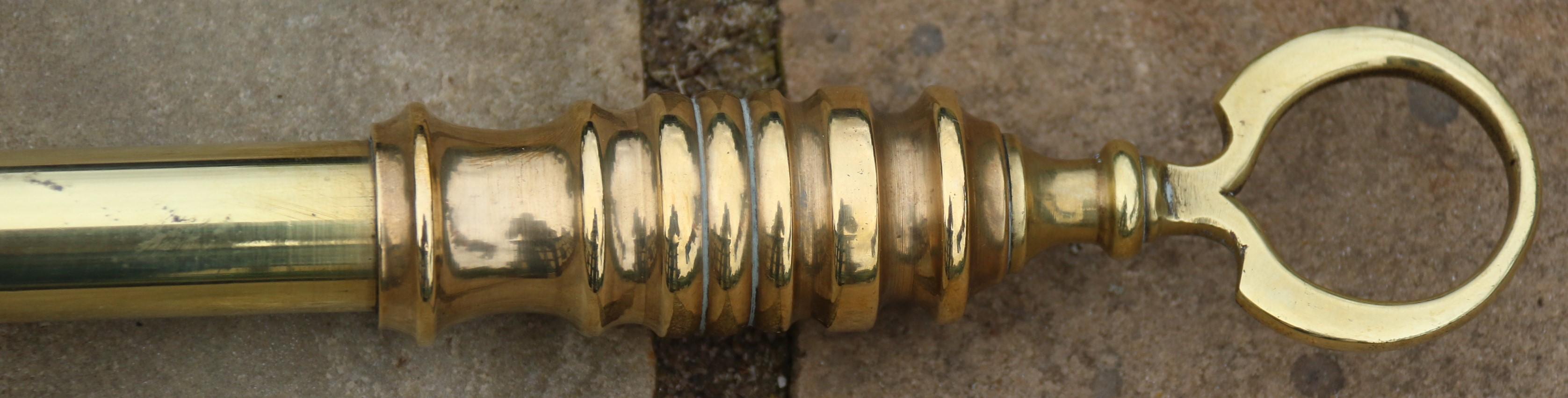 This high quality rare Victorian telescopic brass toasting fork is beautifully made and engineered. It has a three section pull out mechanism which gives a good long reach when used at a hot fire. It is in full working order and in very good
