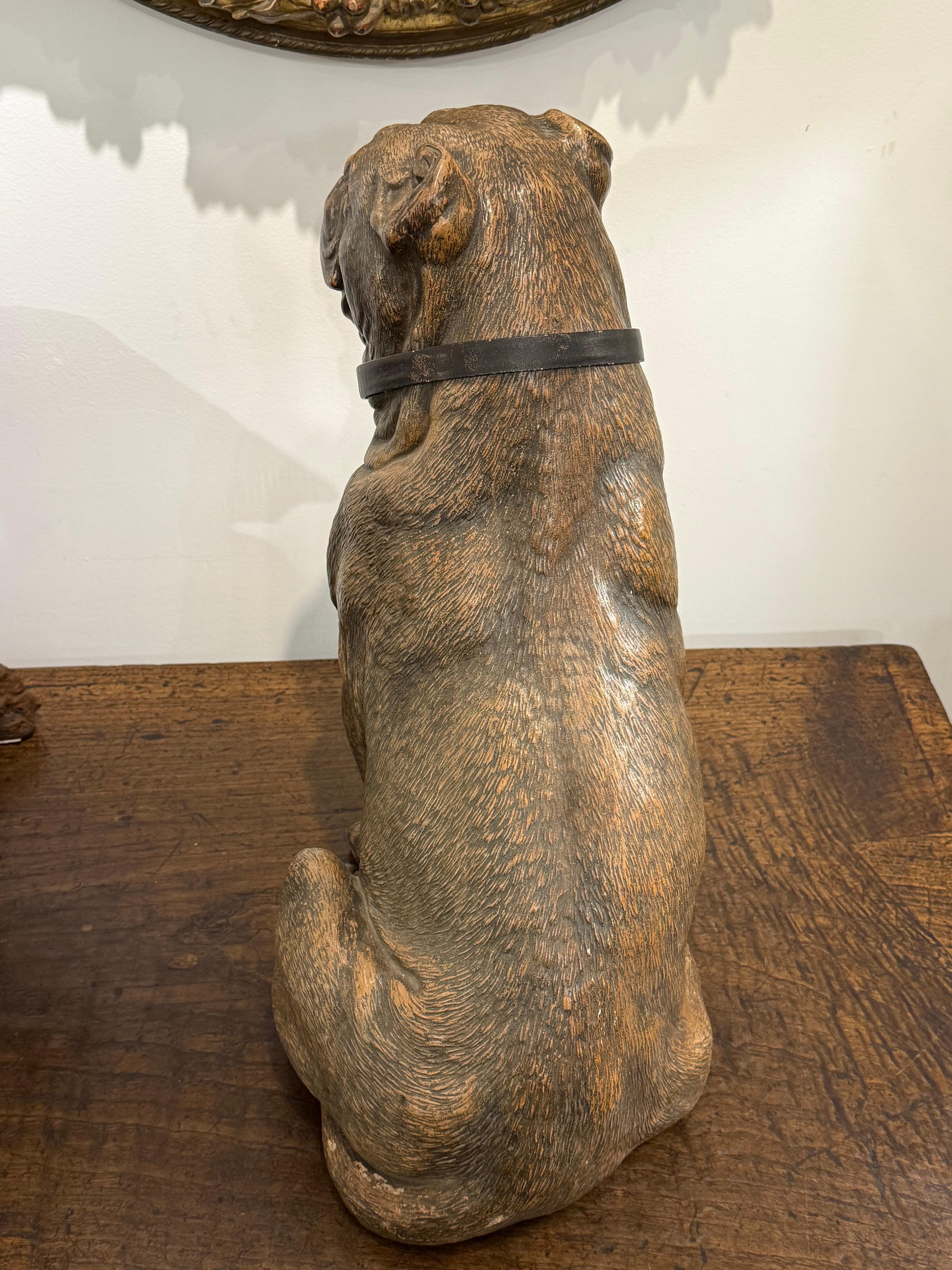 Fatto a mano Modello vittoriano in terracotta di un bulldog, XIX secolo in vendita