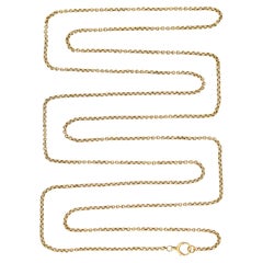 A Victorian trace-link long guard gold chain
