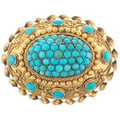Victorian Turquoise Brooch