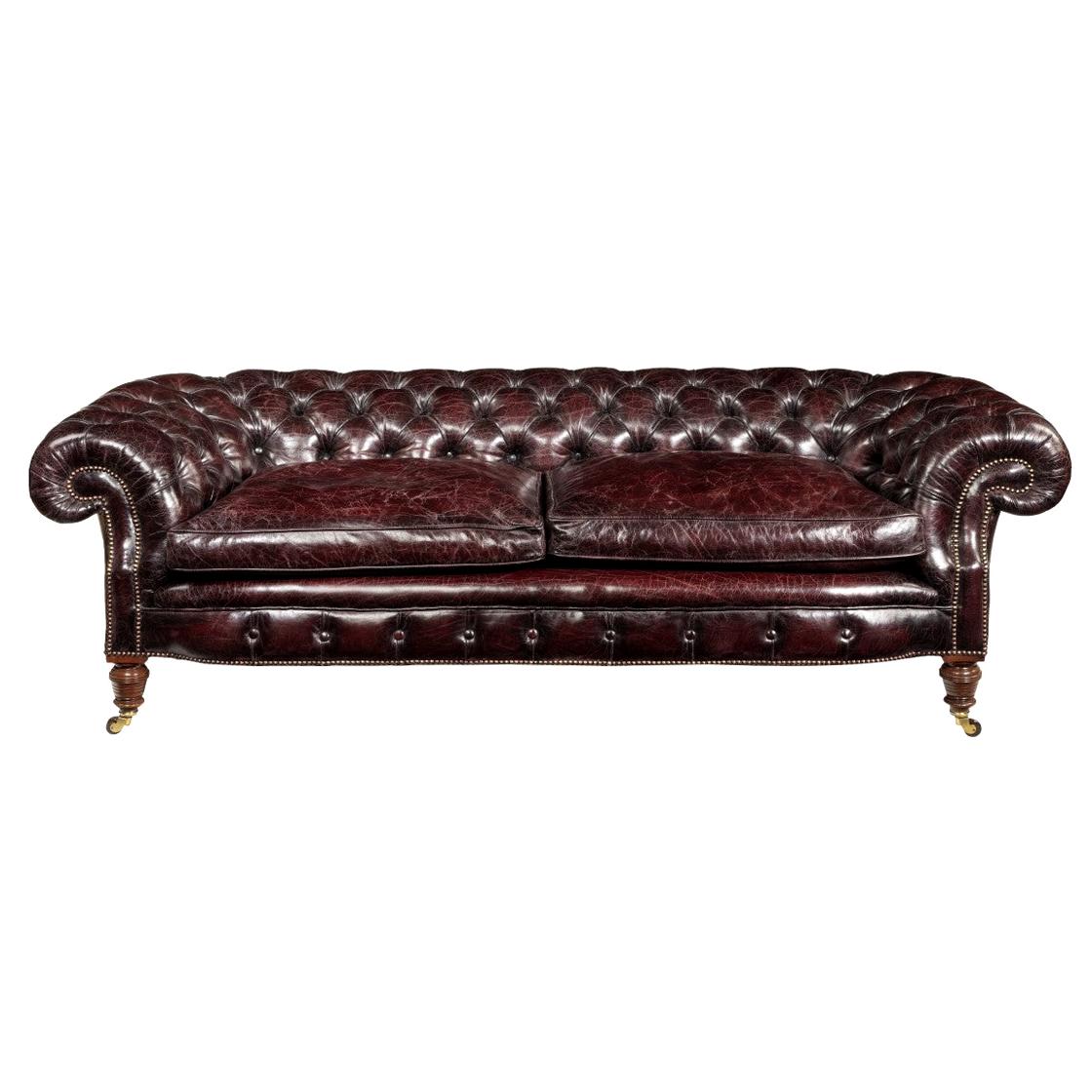Victorian Walnut Chesterfield Sofa For Sale
