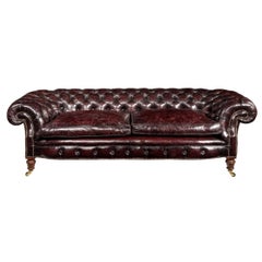 Antique Victorian Walnut Chesterfield Sofa