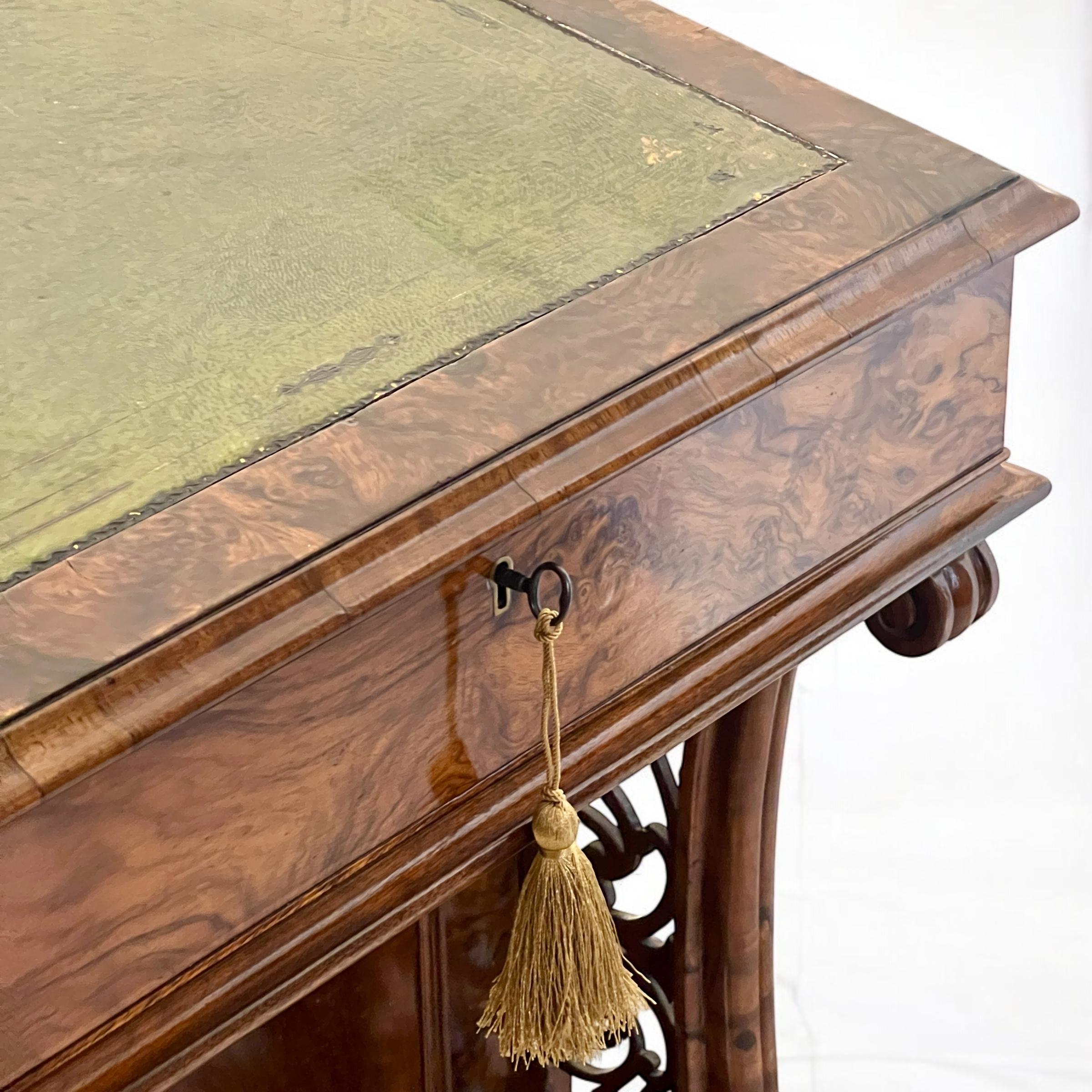 A Victorian Walnut Davenport Desk By Wilkinson & Son, London For Sale 3