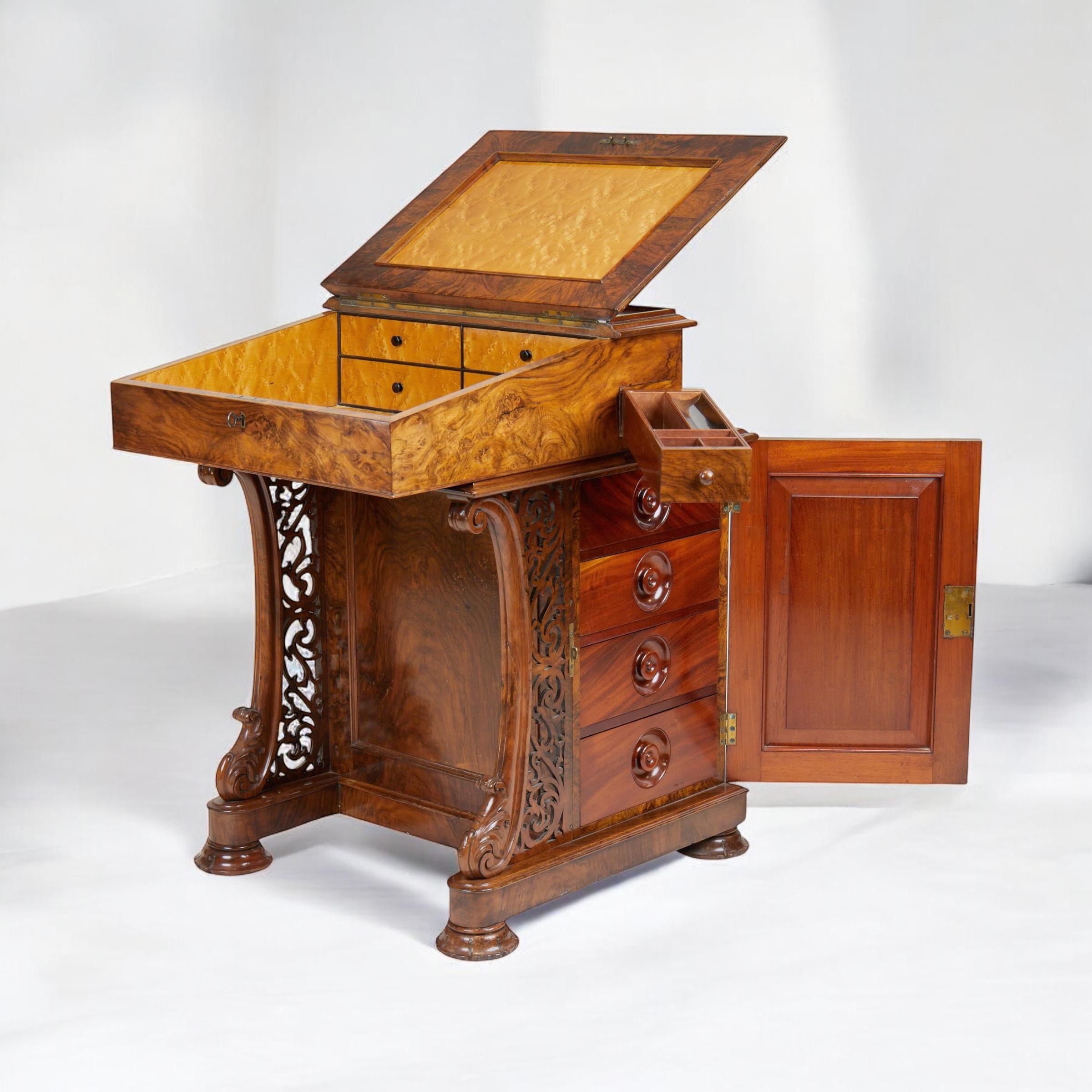 A Victorian Walnut Davenport Desk By Wilkinson & Son, London For Sale 4