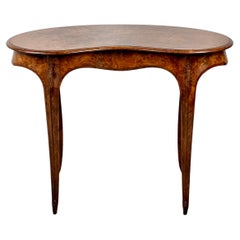 A Victorian Walnut Kidney Shaped Desk Or Dressing Table