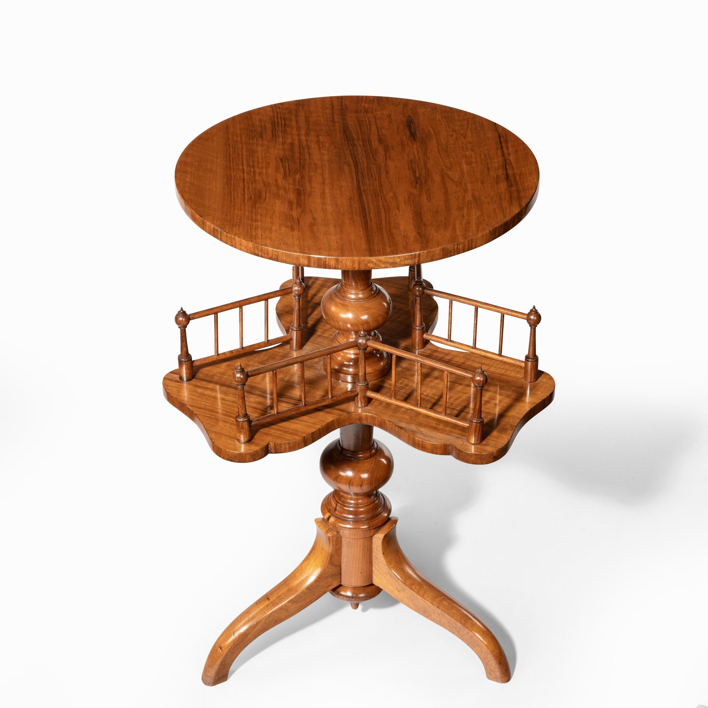 19th Century Victorian Walnut Revolving Book Table