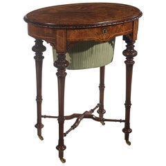 Victorian Walnut 
Satinwood Marquetry Work Table