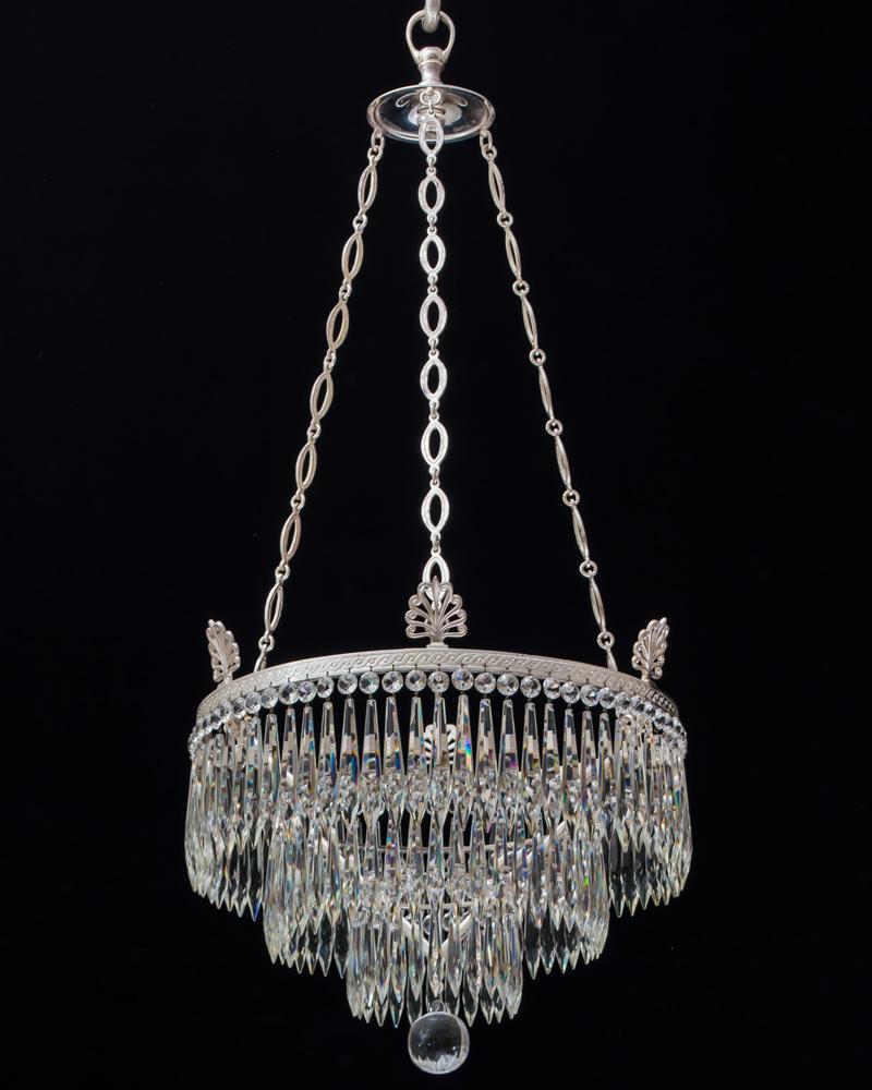 Early 20th Century Victorian Waterfall Chandelier by F&C Osler